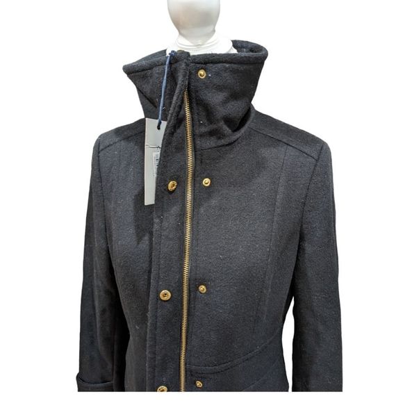 NWT Cole Haan Signature Women's Black Wool Blend Coat Size 4 - Picture 5 of 10